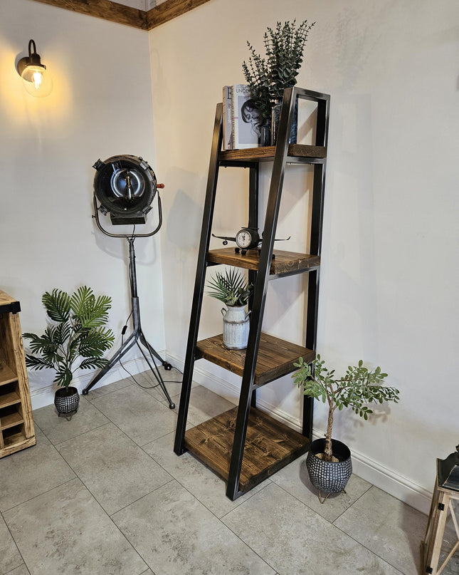 Ladder bookshelf industrial rustic | UK Made - DK Fabrications