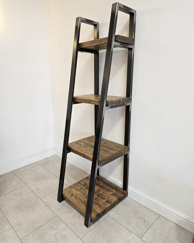Ladder bookshelf industrial rustic | UK Made - DK Fabrications