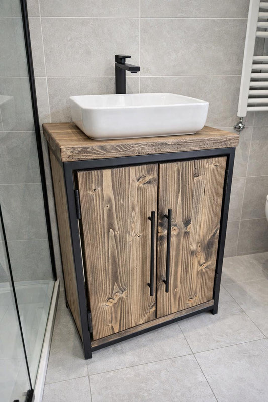 Bathroom vanity unit storage handmade