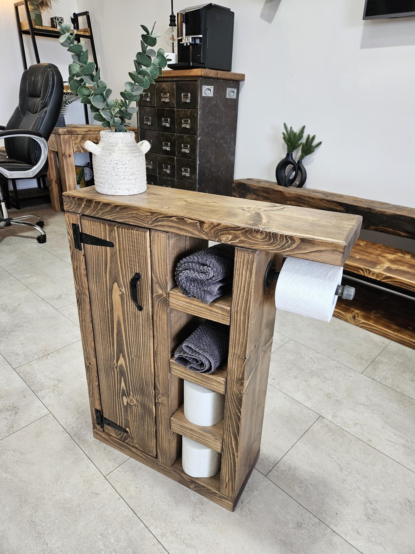 Bathroom cupboard storage handmade