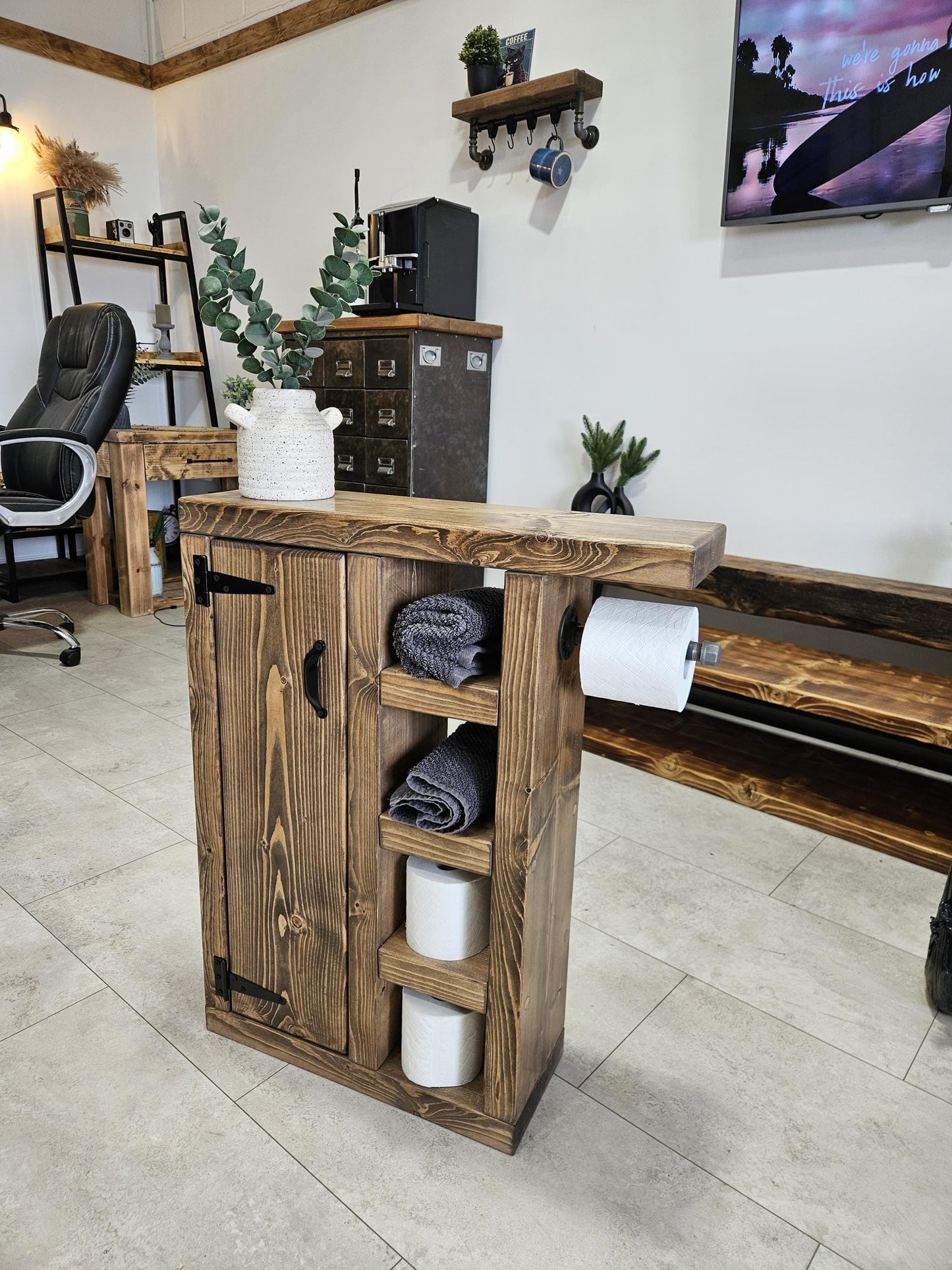 Bathroom cupboard storage handmade