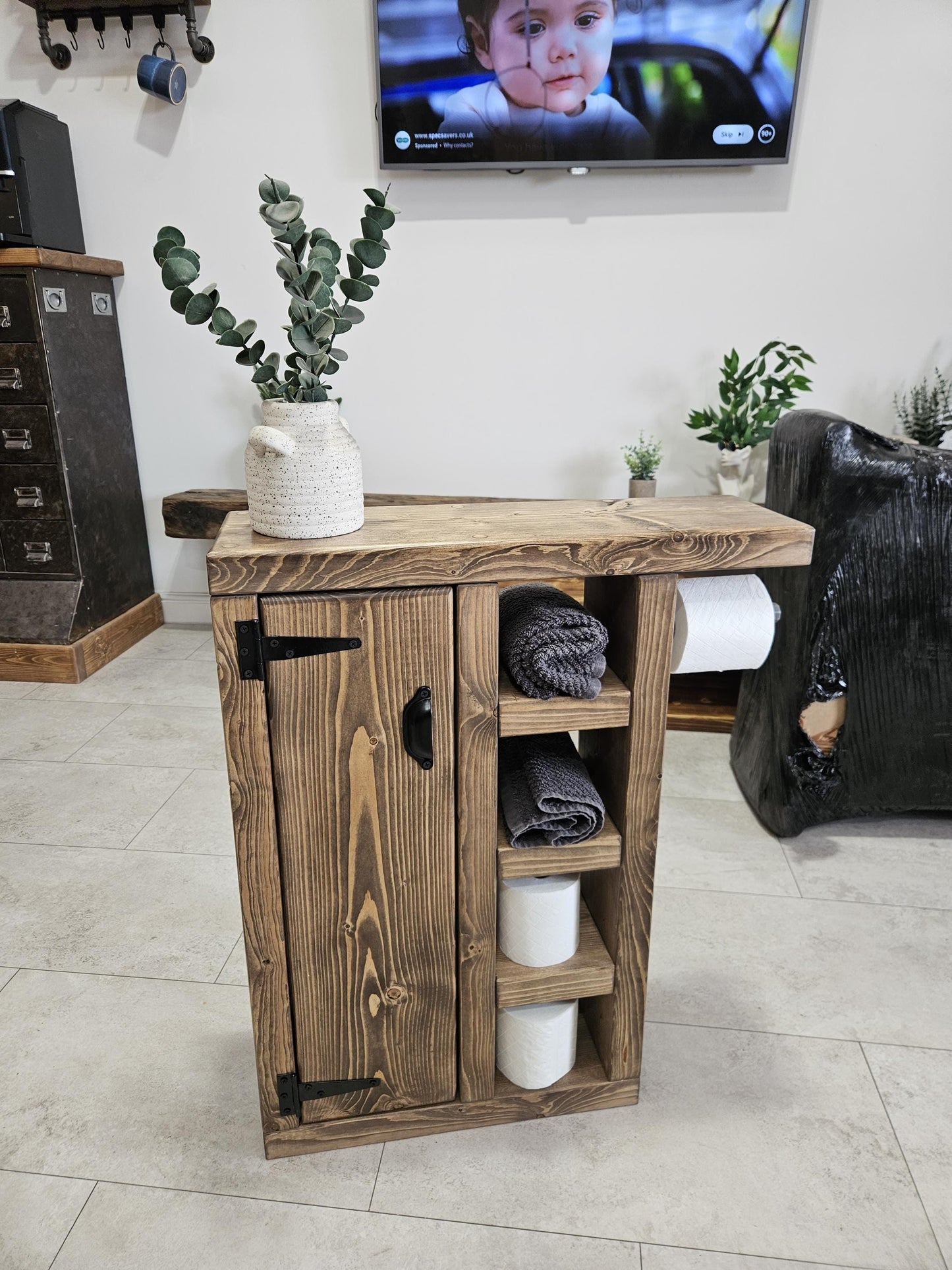 Bathroom cupboard storage handmade