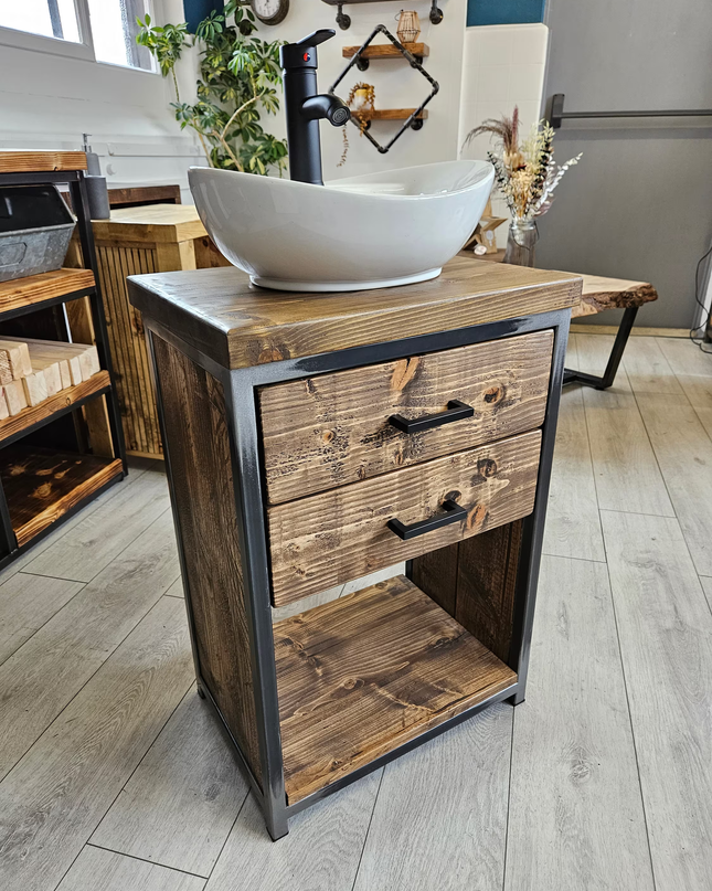 Rustic industrial Vanity unit-drawers | UK Made - DK Fabrications