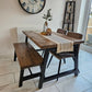 Rustic Industrial A-Frame Dining Table – Wood & Metal Table - DK Fabrications