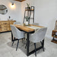 Solid Wood Dining Table 140cm – Rustic Industrial Table with Steel Legs - DK Fabrications