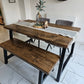 Rustic Industrial A-Frame Dining Table – Wood & Metal Table - DK Fabrications