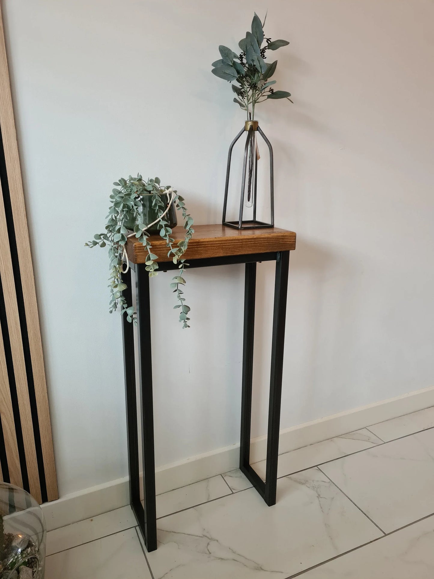 Industrial Side Table – Slim Narrow Console Table for Hallway & Living Room - DK Fabrications