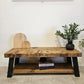 Rustic TV Stand – Handmade Industrial Solid Wood & Steel Media Unit - DK Fabrications