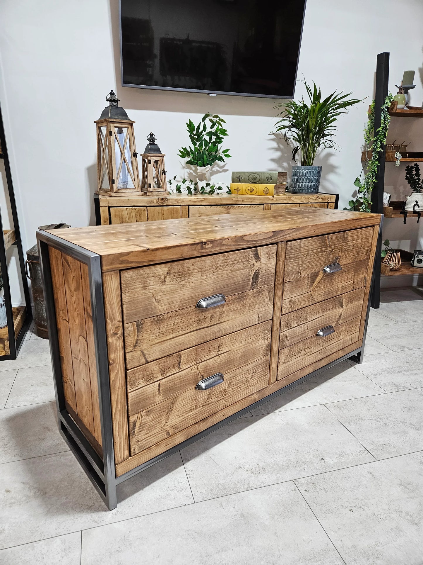 Rustic Industrial Chest of Drawers – Wood & Metal Storage Cabinet - DK Fabrications