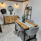 Solid Wood Dining Table 140cm – Rustic Industrial Table with Steel Legs - DK Fabrications