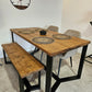 Handmade Solid Oak Dining Table – 160cm Industrial Style - DK Fabrications