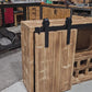 Industrial Drinks Cabinet with Barn-Style Door – Solid Wood & Metal