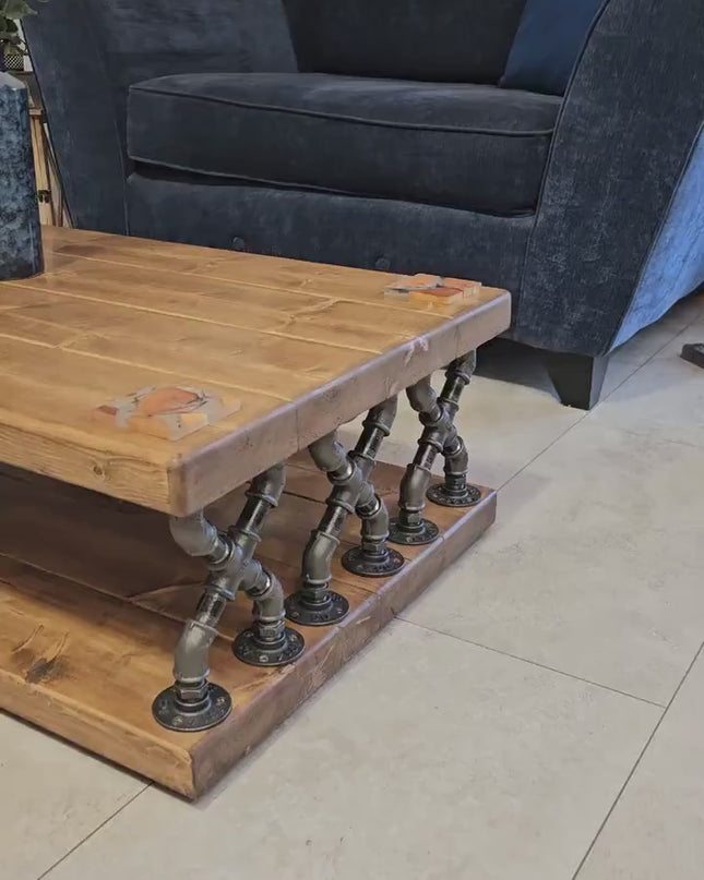 Coffee table handmade industrial rustic