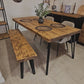 Solid Wood Dining Table with Bench – Rustic Hairpin Leg Furniture | UK Made