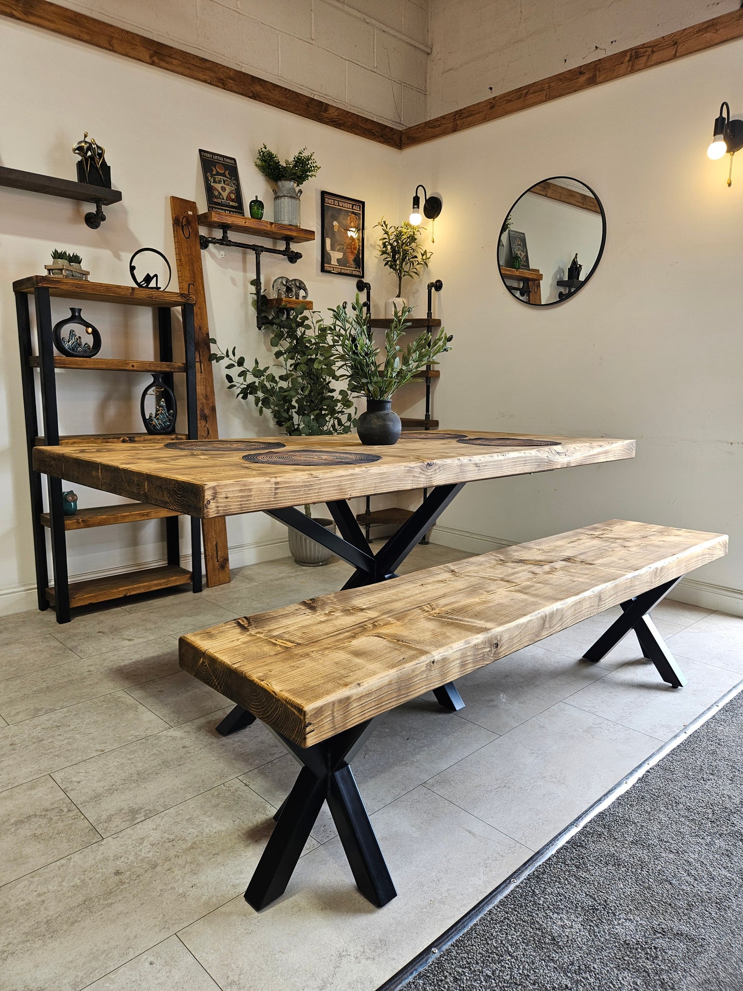 Handmade Dining Table with Spider-Style Legs – Farmhouse Industrial Furniture | UK Made