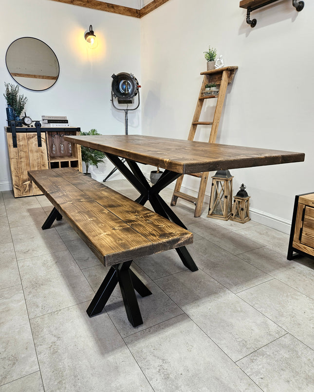 Dining table Industrial unique handmade-spider base-matching bench | UK Made - DK Fabrications