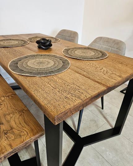 Solid oak dining table|UK Made - DK Fabrications
