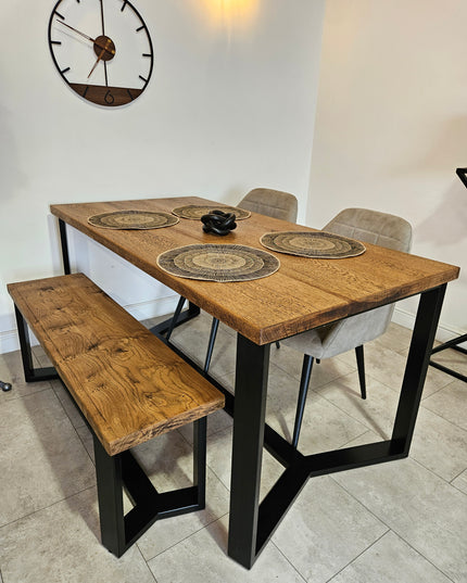 Solid oak dining table|UK Made - DK Fabrications
