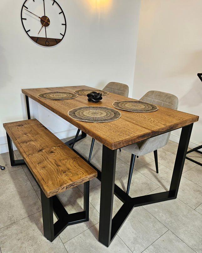 Solid oak dining table|UK Made - DK Fabrications