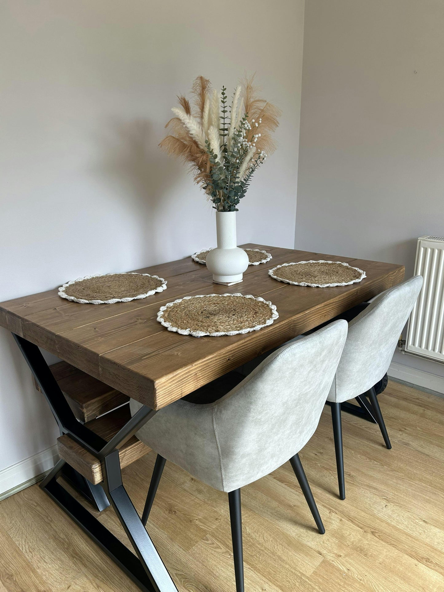 Chunky Solid Wood Dining Table – Rustic Farmhouse Style