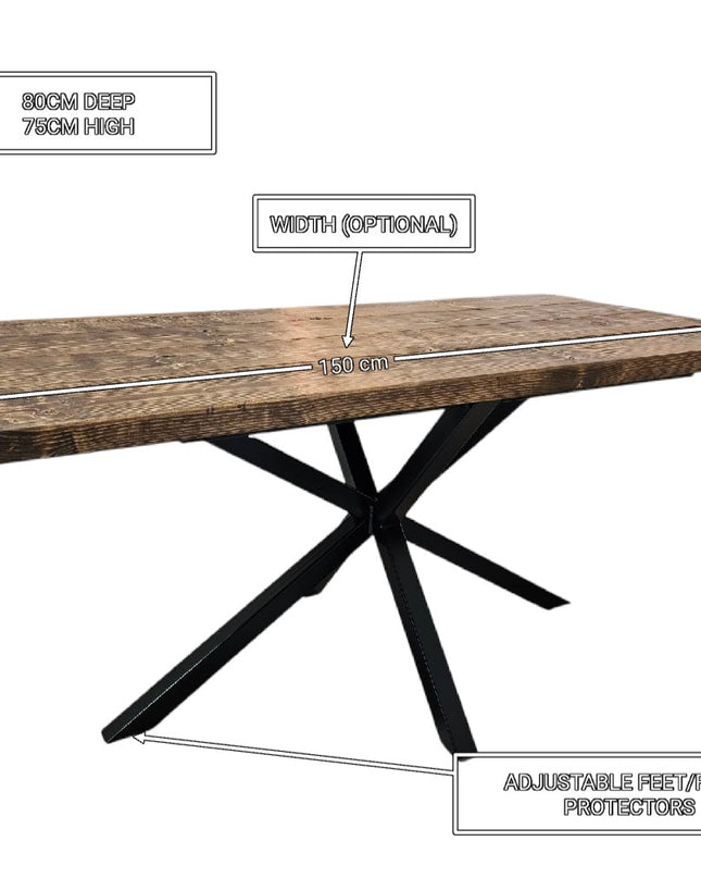 Dining table Industrial unique handmade-spider base | UK Made