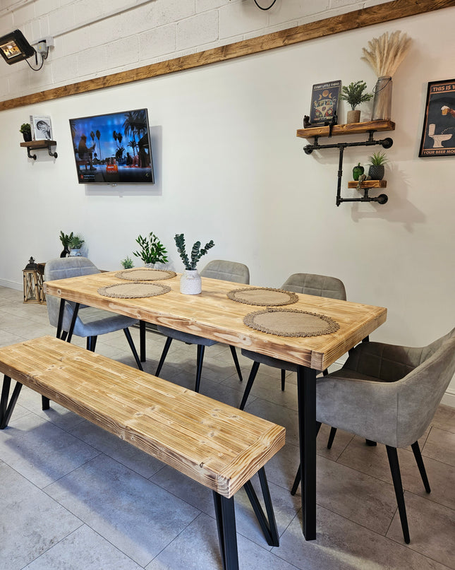 Industrial Hairpin style Dining Table | UK Made - DK Fabrications