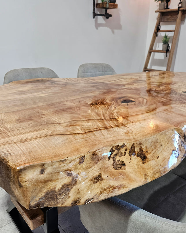 Live edge Sycamore dining table | UK Made - DK Fabrications