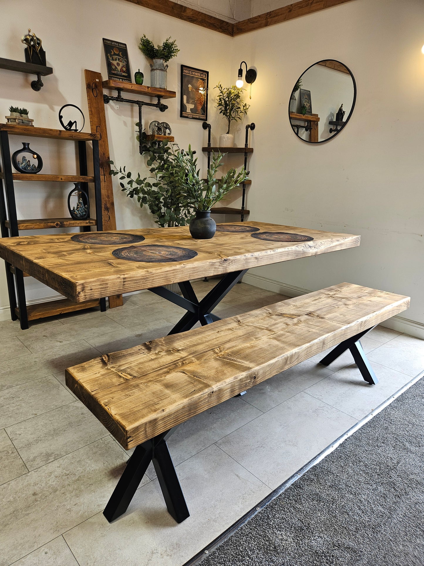 Handmade Dining Table with Spider-Style Legs – Farmhouse Industrial Furniture | UK Made