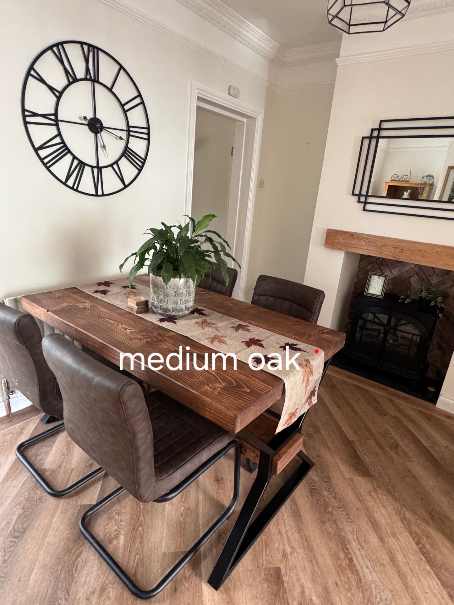 Chunky Solid Wood Dining Table – Rustic Farmhouse Style