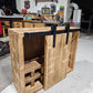 Industrial Drinks Cabinet with Barn-Style Door – Solid Wood & Metal