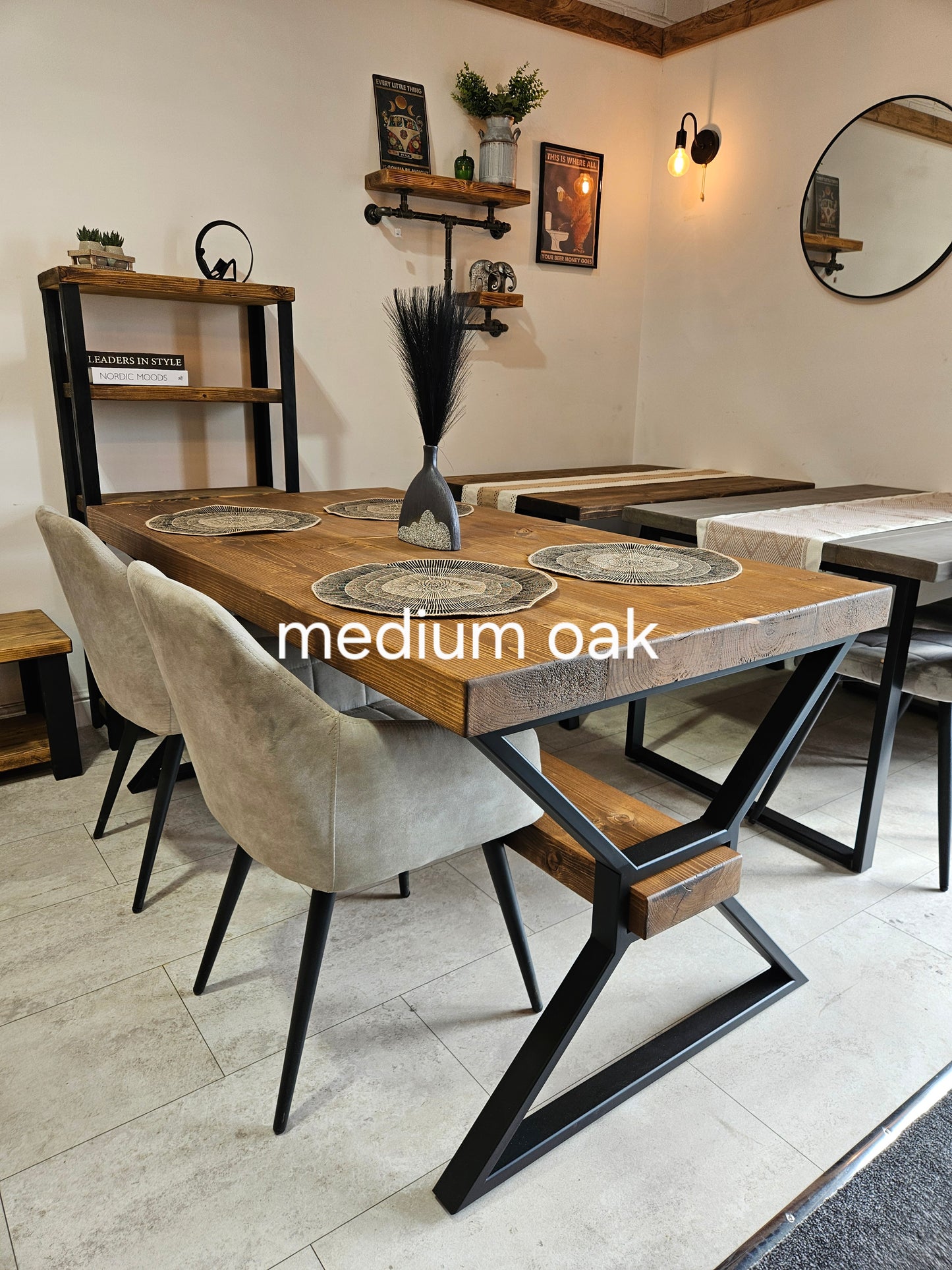 Chunky Solid Wood Dining Table – Rustic Farmhouse Style