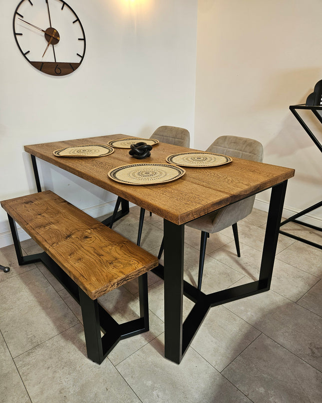 Solid oak dining table|UK Made - DK Fabrications