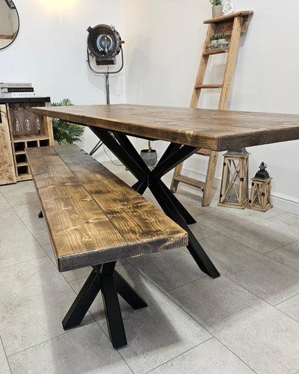 Dining table Industrial unique handmade-spider base-matching bench | UK Made - DK Fabrications