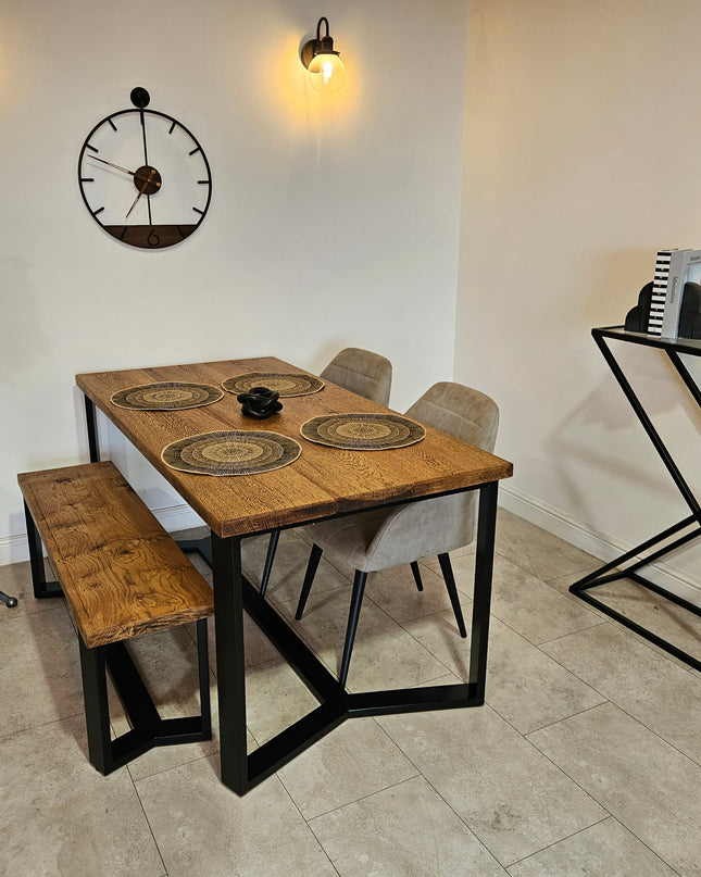 Solid oak dining table|UK Made - DK Fabrications