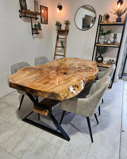 Live edge Sycamore dining table | UK Made - DK Fabrications