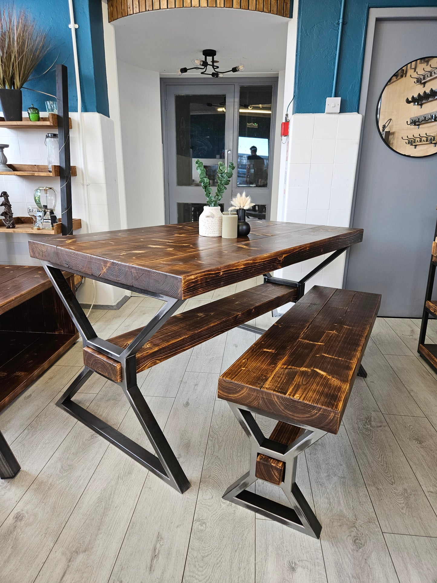Chunky Solid Wood Dining Table – Rustic Farmhouse Style