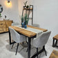 Solid Wood Dining Table 140cm – Rustic Industrial Table with Steel Legs - DK Fabrications