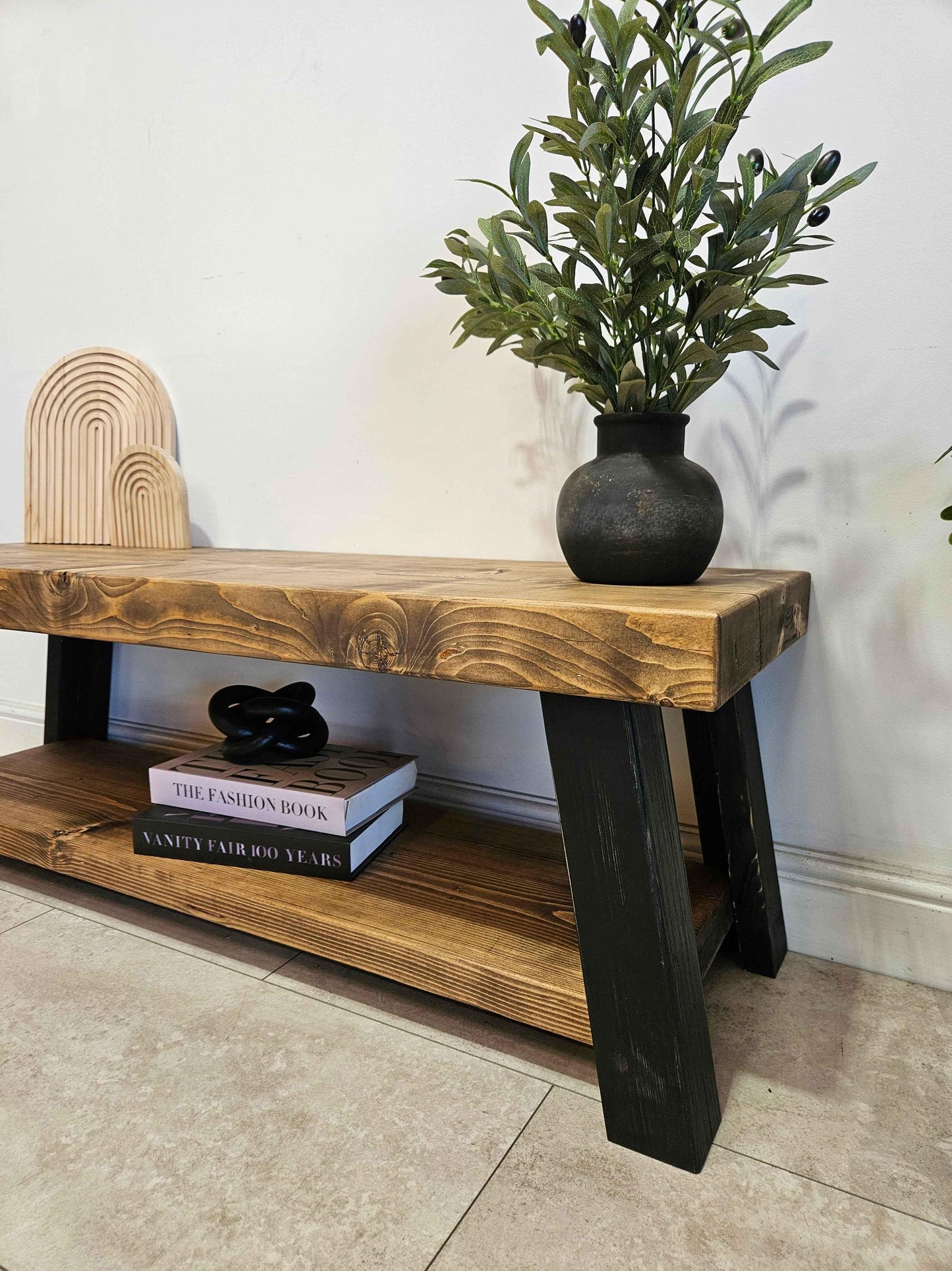 Rustic farmhouse shoe rack, Solid handmade boot rack, Quality wood shoe storage - DK Fabrications