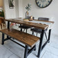 Rustic Industrial A-Frame Dining Table – Wood & Metal Table - DK Fabrications