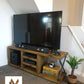Rustic TV Stand – Wooden TV Unit with Industrial Charm - DK Fabrications