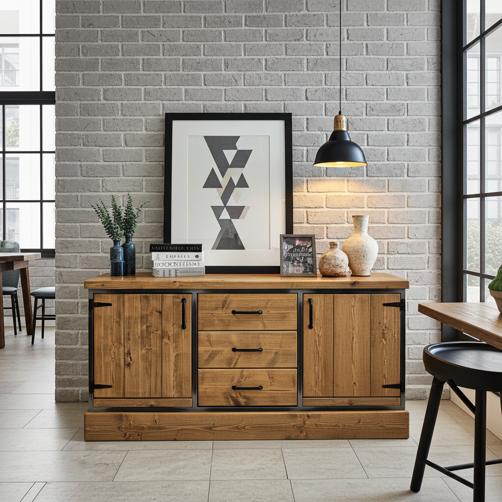 rustic industrial sideboard