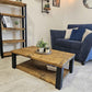 Farmhouse Wooden Coffee Table – Rustic Living Room Table with Storage - DK Fabrications