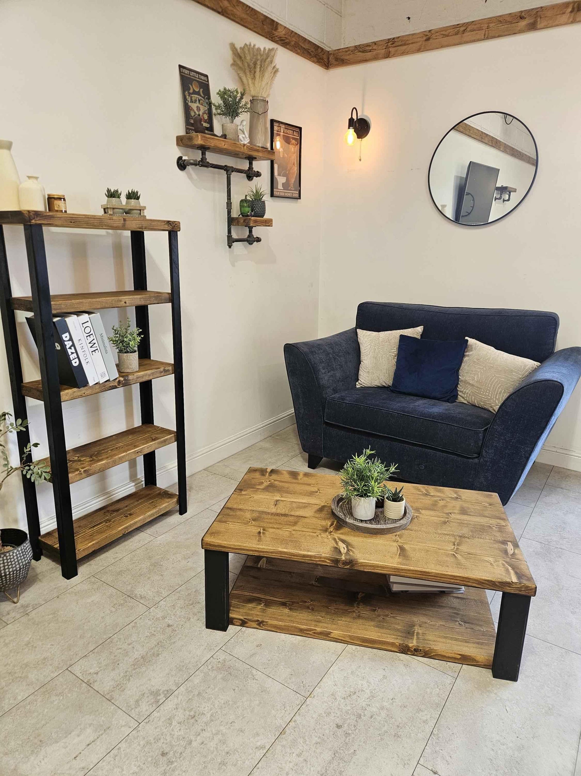 Farmhouse Wooden Coffee Table – Rustic Living Room Table with Storage - DK Fabrications