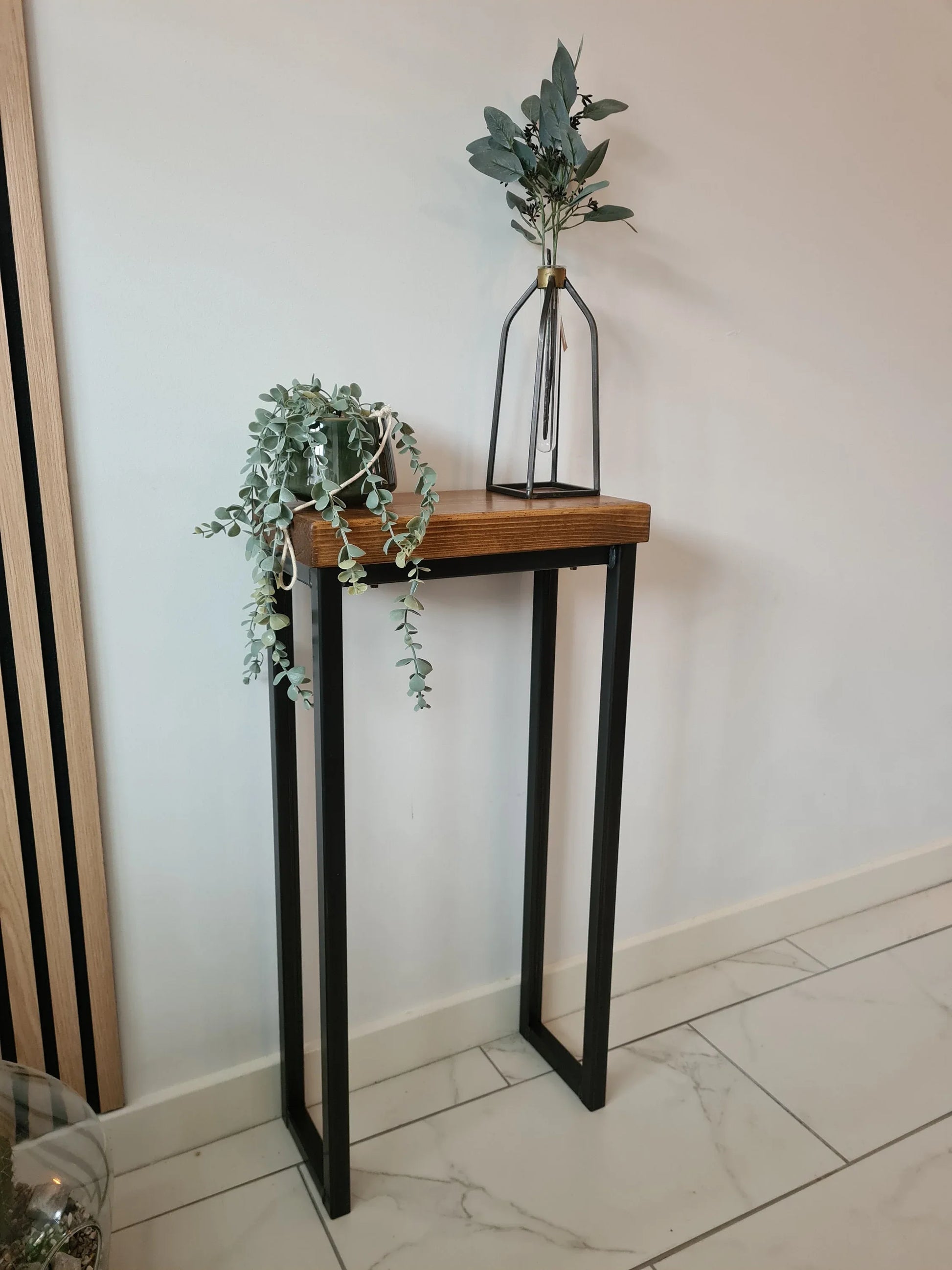 Industrial Side Table – Slim Narrow Console Table for Hallway & Living Room - DK Fabrications