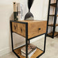 Solid Oak Bedside Table – Handmade Industrial Oak Nightstand - DK Fabrications
