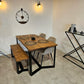 Handmade Solid Oak Dining Table – 160cm Industrial Style - DK Fabrications