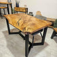 Solid oak live edge dining table and 4 chairs - DK Fabrications