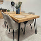 Solid Wood Hairpin Dining Table – Rustic Industrial Style - DK Fabrications