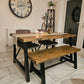 Rustic Industrial A-Frame Dining Table – Wood & Metal Table - DK Fabrications