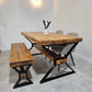 Chunky Solid Wood Dining Table – Rustic Farmhouse Style - DK Fabrications